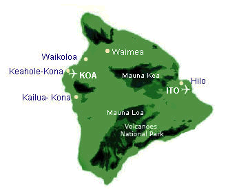 Map of the Big Island