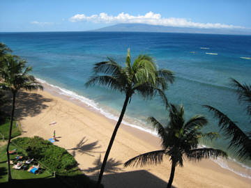 View of beach from Mahana
                  lanai
