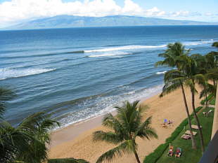 View from lanai. Molokai in background.